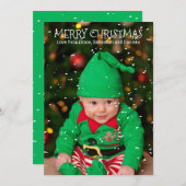 Moderne Fallende Schneeflocken Personalisiert Feiertagskarte (Vorne/Hinten)