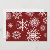 Moderne Fallende Schneeflocken Rotes FOTO Feiertagskarte (Rückseite)