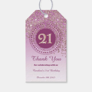 Moderne Falling Rose Gold Glitter 21. Geburtstag Geschenkanhänger