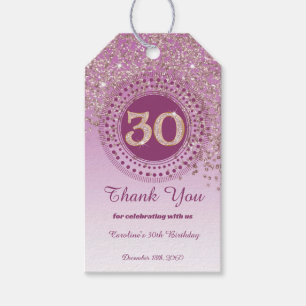 Moderne Falling Rose Gold Glitter 30. Geburtstag Geschenkanhänger