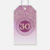 Moderne Falling Rose Gold Glitter 30. Geburtstag Geschenkanhänger (Rückseite)