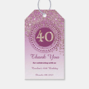 Moderne Falling Rose Gold Glitzer 40. Geburtstag Geschenkanhänger