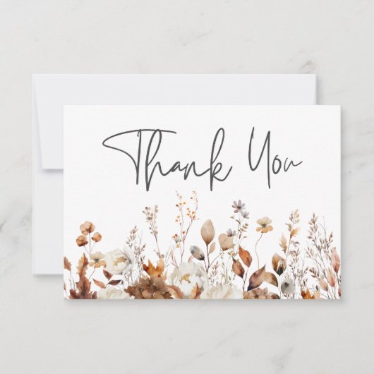 Moderne fallneutrale Blütendecke Dankeskarte (Vorderseite)