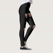 Moderne falsche zerrissene schwarze leggings (Rechts)
