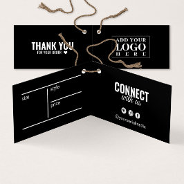 Moderne Faltschachtel-Black Hang-Tag-Karte