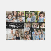 Moderne Familie 11 Fotos Script Herzname Custom Fleecedecke (Vorderseite (Horizontal))