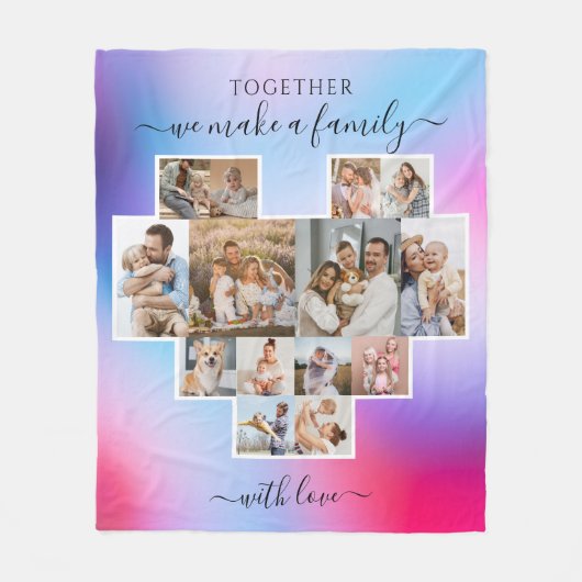 Moderne Familie 14 FotoCollage Fleecedecke (Vorderseite)