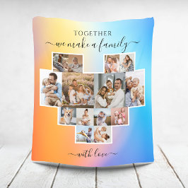 Moderne Familie 14 FotoCollage Fleecedecke