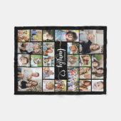 Moderne Familie 21 Fotos Script Herzname Custom Fleecedecke (Vorderseite (Horizontal))