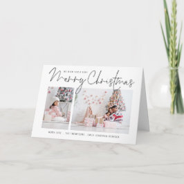 Moderne Familie 2 Fotos Script Frohe Weihnachten