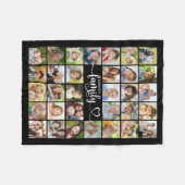 Moderne Familie 32 Fotos Script Herzname Custom Fleecedecke (Vorderseite (Horizontal))