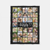 Moderne Familie 32 Fotos Script Herzname Custom Fleecedecke (Vorderseite)