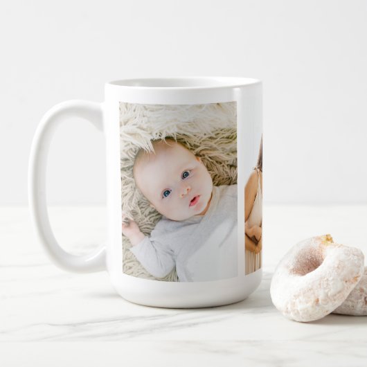 Moderne Familie 3 Fotos Kaffee Kaffee Tasse (Mit Donut)