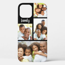 Moderne Familie 4 Foto Collage Trendy Black Case-Mate iPhone Hülle