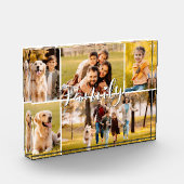 Moderne Familie 5 Foto Collage Script Herz (Links)