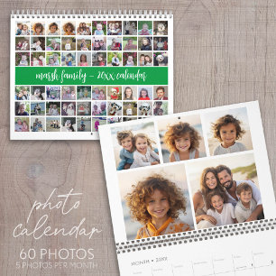 Moderne Familie 60 Foto - 5 pro Monat - Benutzerde Kalender
