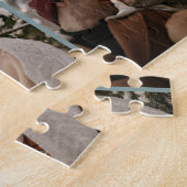 Moderne Familie 6 Foto Collage Sage Green Keepake Puzzle (Seite)