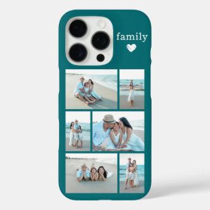 Moderne Familie 6 Foto Teal iPhone 16 Pro Hülle