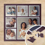 Moderne Familie 6 Square FotoCollage Puzzle<br><div class="desc">Fügen Sie sechs Ihrer Lieblings-Fotos hinzu, um ein einzigartiges Collage Puzzle aus Foto mit einem größeren Brennfokus und 5 kleineren Quadraten um es herum zu erstellen. Verwenden Sie die Designtools, um mehr Fotos hochzuladen, Text hinzuzufügen und die Schriftart und Farben anzupassen, um Ihr eigenes Foto zu erstellen. Ein nachdenkliches Geschenk...</div>