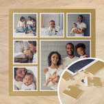 Moderne Familie 6 Square FotoCollage Puzzle<br><div class="desc">Fügen Sie sechs Ihrer Lieblings-Fotos hinzu, um ein einzigartiges Collage Puzzle aus Foto mit einem größeren Brennfokus und 5 kleineren Quadraten um es herum zu erstellen. Verwenden Sie die Designtools, um mehr Fotos hochzuladen, Text hinzuzufügen und die Schriftart und Farben anzupassen, um Ihr eigenes Foto zu erstellen. Ein nachdenkliches Geschenk...</div>