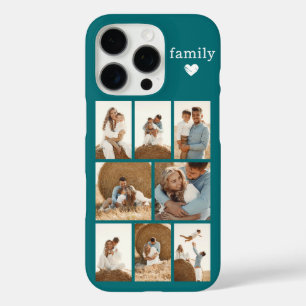 Moderne Familie 8 Foto Teal iPhone 16 Pro Hülle