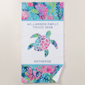 Moderne Familie Cruise Vacation Sea Schildkrötenna Strandtuch (Vorderseite)