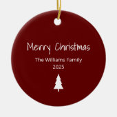 Moderne Familie Einfaches Weihnachtsbaum Keramik Ornament (Vorne)