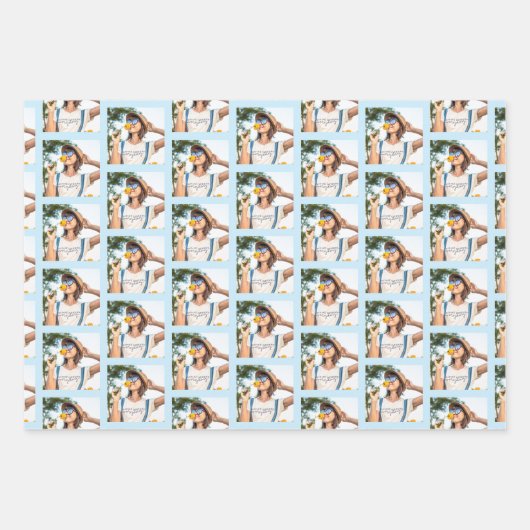 Moderne Familie Foto Collage Muster Weihnachten Geschenkpapier Set (Vorderseite 3)