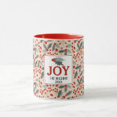 Moderne Familie Holly Berry Weihnachten Botanische Tasse (Zentrum)