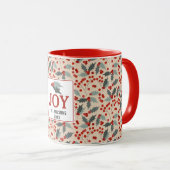Moderne Familie Holly Berry Weihnachten Botanische Tasse (VorderseiteRechts)