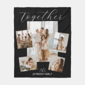 Moderne Familie Multi Foto Black Fleecedecke (Vorderseite)