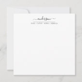 Moderne Familie Nachname Schwarze Skriptkalligrafi Mitteilungskarte (Vorderseite)