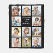 Moderne Familie Personalisiert 11 Fotocollage Schw Fleecedecke (Vorderseite)