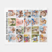 Moderne Familie Personalisiert Niedlich 20 Fotos C Fleecedecke (Vorderseite (Horizontal))