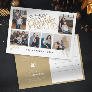 Moderne Familien Collage Foto Weihnachten Typograf