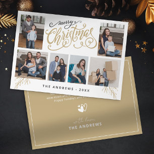 Moderne Familien Collage Foto Weihnachten Typograf