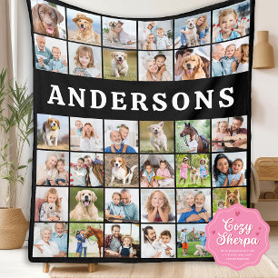 Moderne Familien-Foto-Collage 36 Personalisiert Sc Sherpadecke