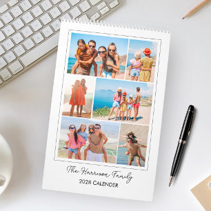 Moderne Familien-Foto-Collage Kalender