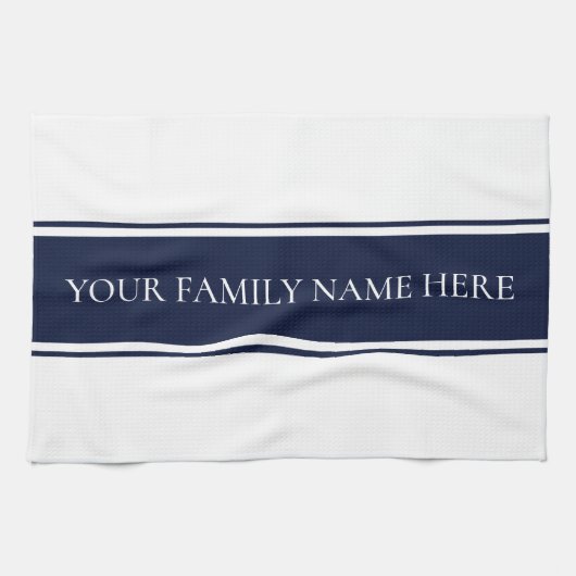 Moderne Familien-Marine-Weiß-Küche Geschirrtuch (Horizontal)