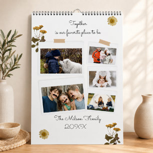Moderne Familien Minimal Custom Foto Kalender