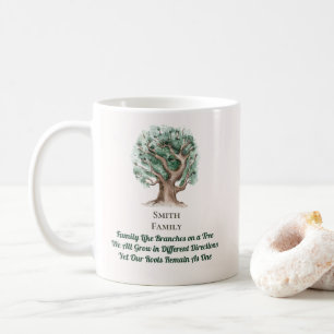 Moderne Familien-Stammbaum-Monogramm Kaffeetasse