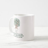 Moderne Familien-Stammbaum-Monogramm Kaffeetasse (Vorderseite Links)