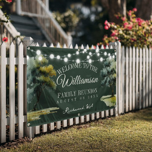 Moderne Familienbaum-Lichterkette Picknick Wiederv Banner