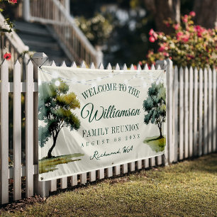 Moderne Familienbaum-Lichterkette Picknick Wiederv Banner