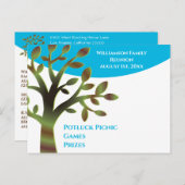 Moderne Familienbaum-Wiedersehen Einladungspostkarte (Vorne/Hinten)