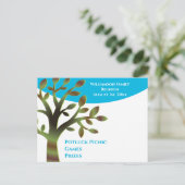 Moderne Familienbaum-Wiedersehen Einladungspostkarte (Stehend Vorderseite)