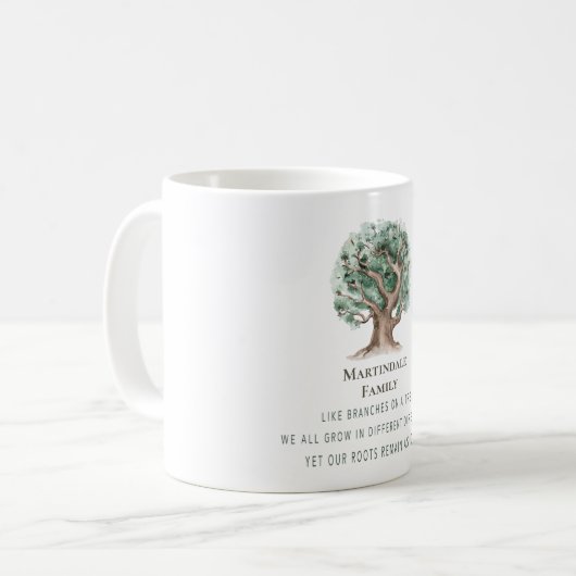 Moderne Familienbaum Wiedersehen Mit Monogramm Kaffeetasse (Vorderseite Links)