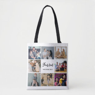 Moderne Familiencollage einfach personalisiert Tasche