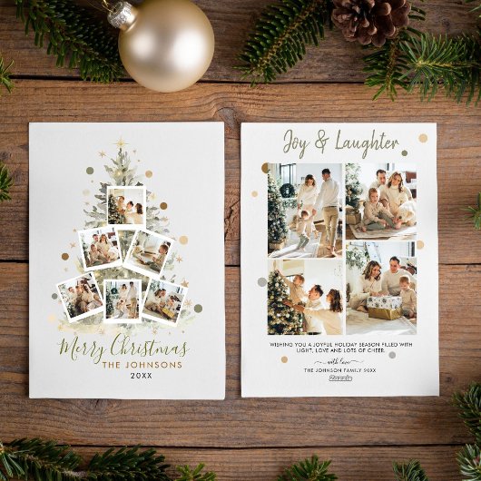 Moderne Familienfoto Collage Frohe Weihnachten