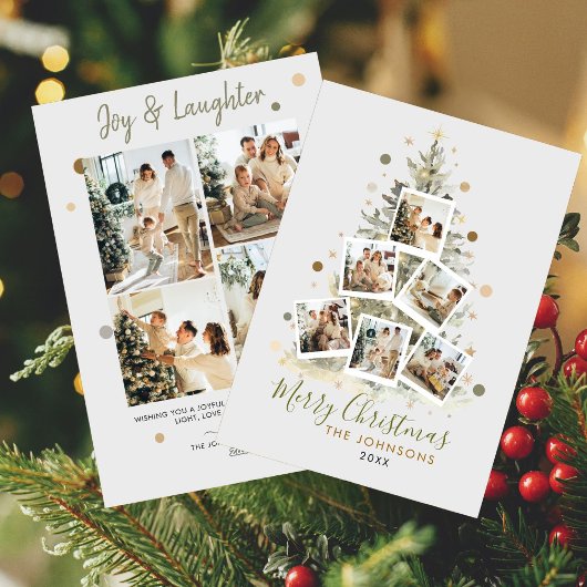 Moderne Familienfoto Collage Frohe Weihnachten